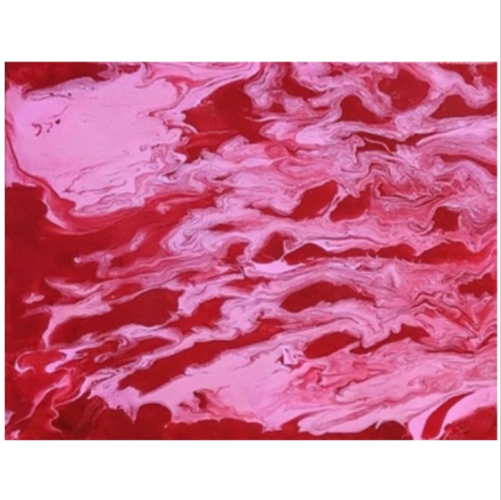 Hand Crafted Pink and Red Abstract Design 11x14 Inches Canvas Painting - Picture 4 of 4